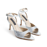 Elis Heeled Sandals - Silver