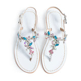 Maia Aster Crystal Sandals - White