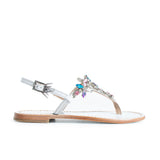 Maia Aster Crystal Sandals - White