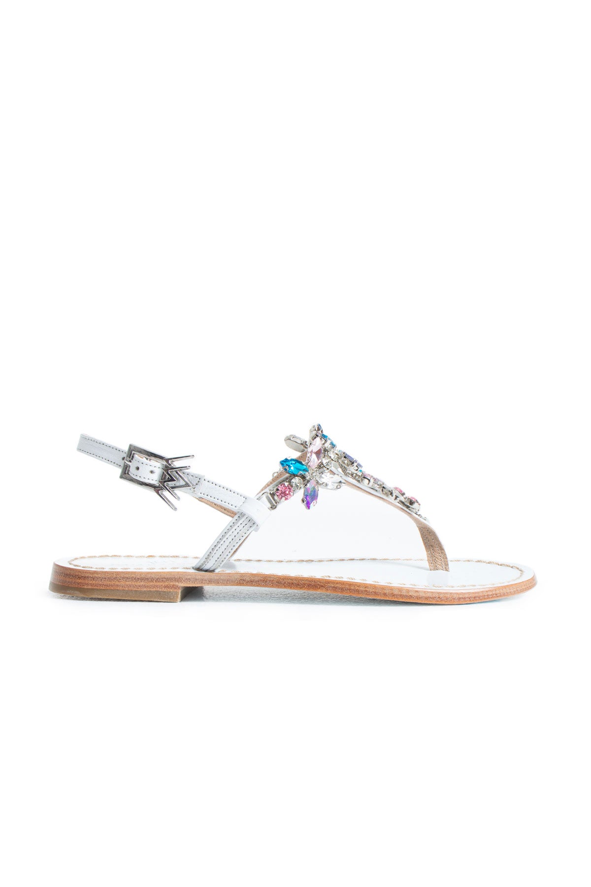 Maia Aster Crystal Sandals - White