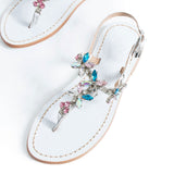 Maia Aster Crystal Sandals - White