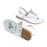 Maia Aster Crystal Sandals - White