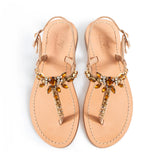 Maia Elia Crystal Sandals - Beige