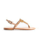 Maia Elia Crystal Sandals - Beige