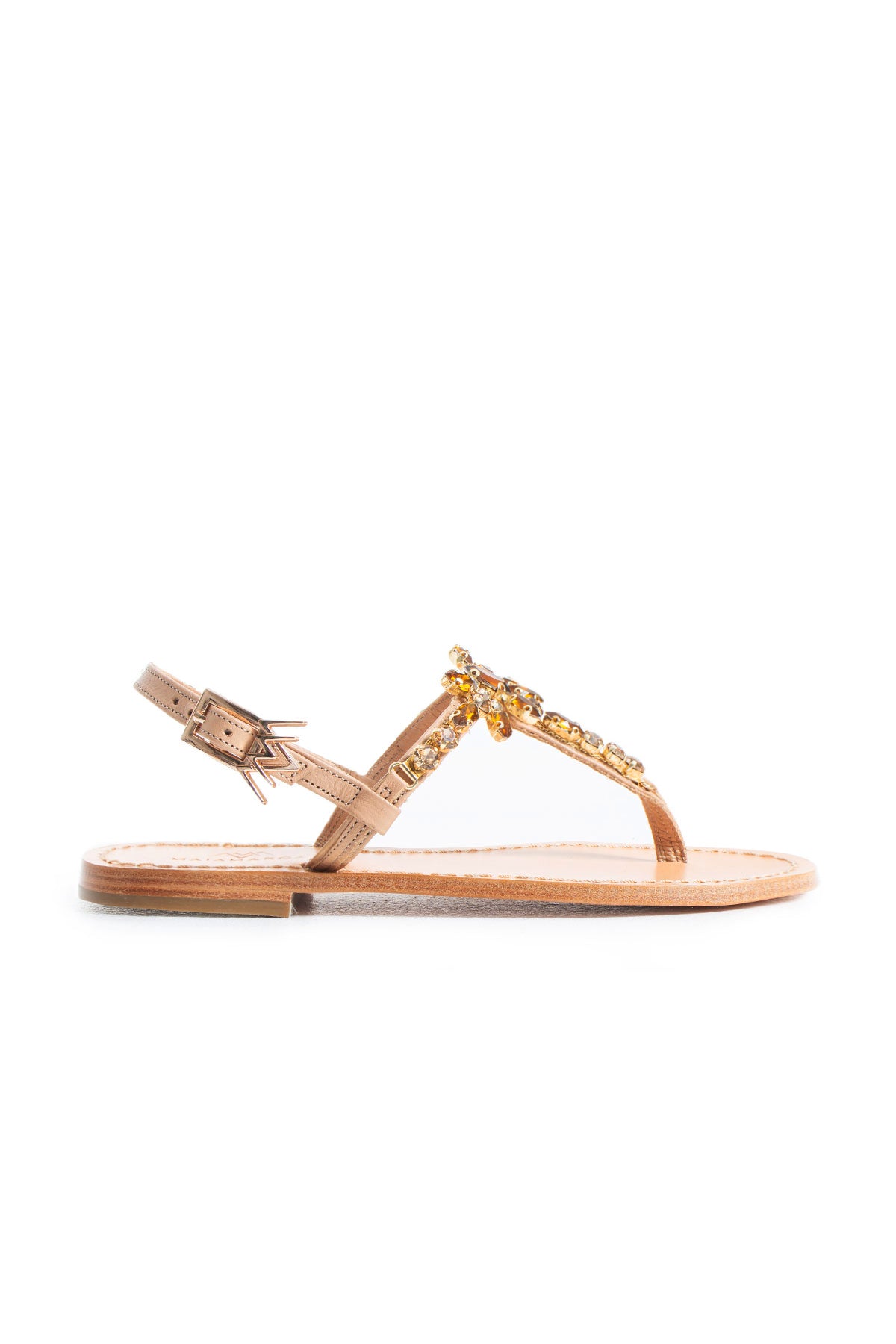 Maia Elia Crystal Sandals - Beige