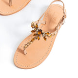Maia Elia Crystal Sandals - Beige