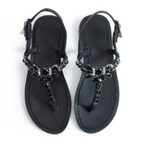 Maia Elia Crystal Sandals - Black