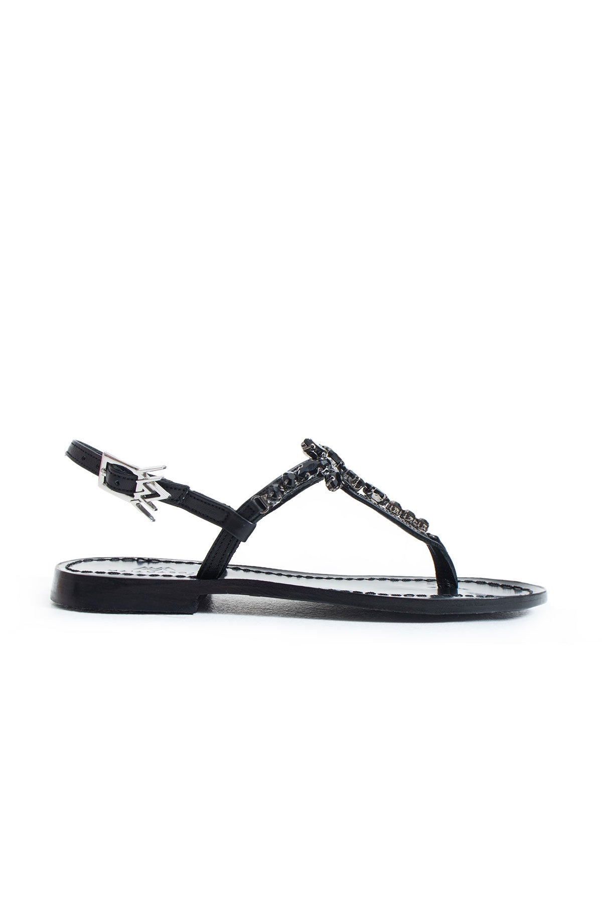 Maia Elia Crystal Sandals - Black