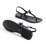 Maia Elia Crystal Sandals - Black