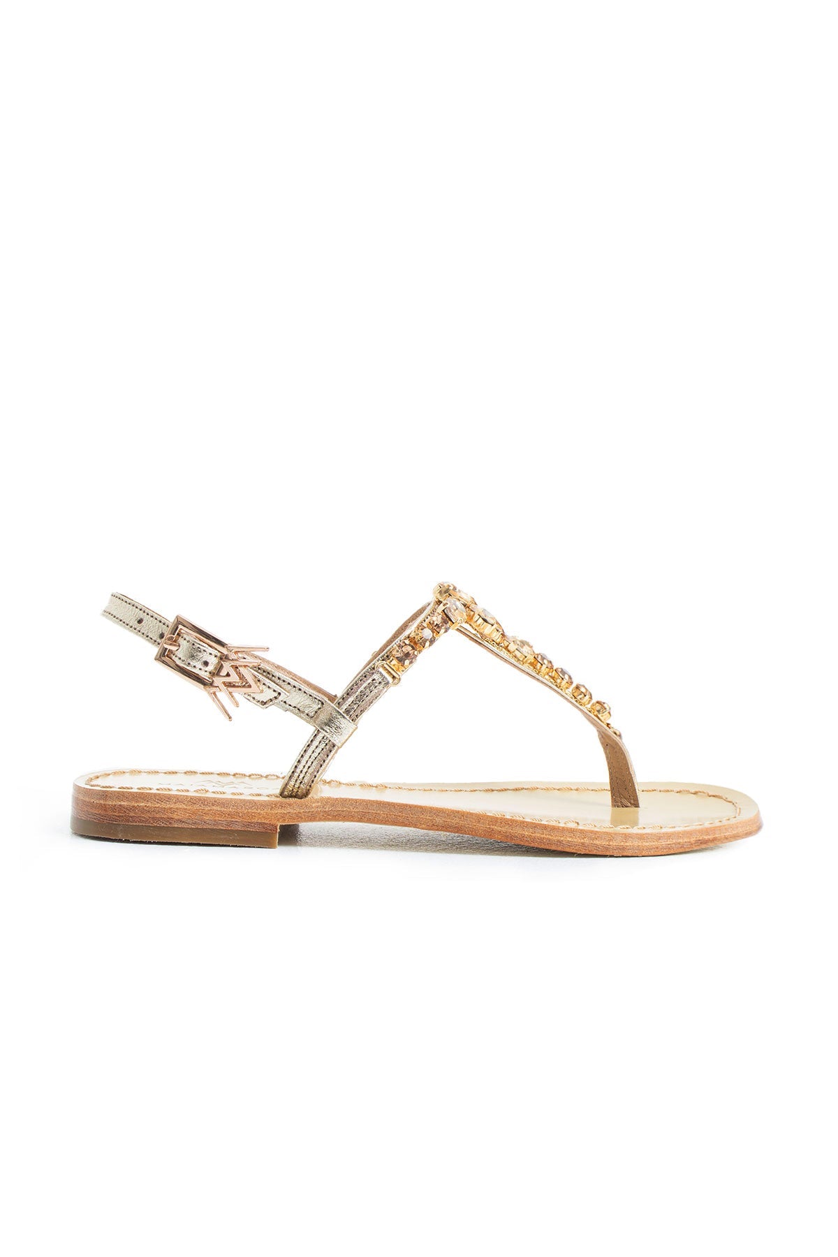 Maia Lior Crystal Sandals - Gold