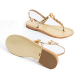 Maia Lior Crystal Sandals - Gold