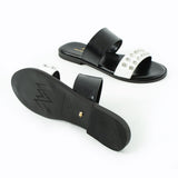 Maia Liva Crystal Slippers - Black White