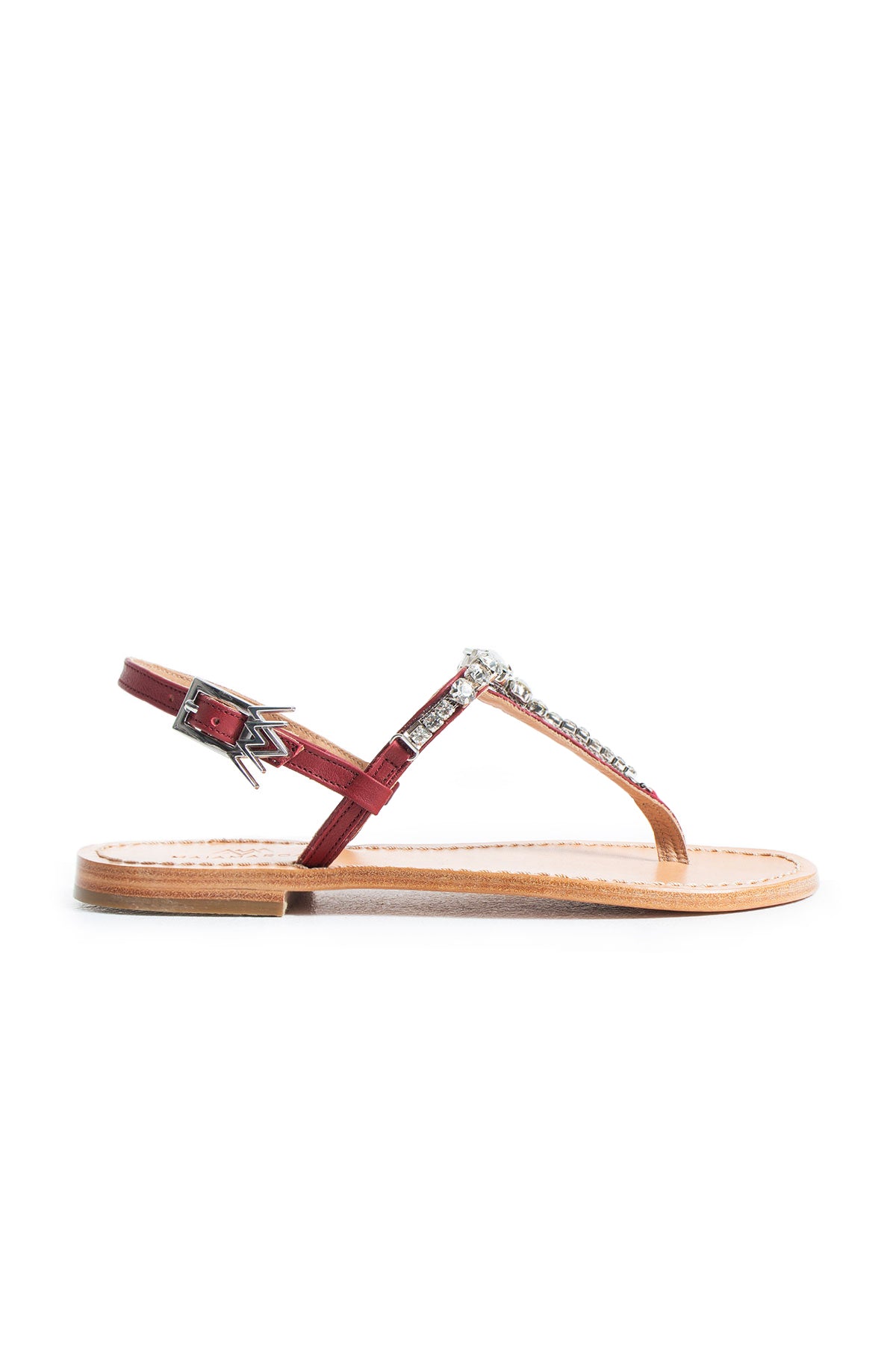 Maia Nova Crystal Sandals - Burgundy