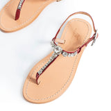 Maia Nova Crystal Sandals - Burgundy