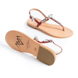 Maia Nova Crystal Sandals - Burgundy