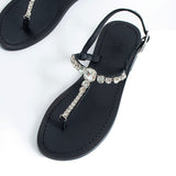 Maia Nova Crystal Sandals - Black