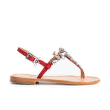 Maia Oria Crystal Sandals - Natural Red