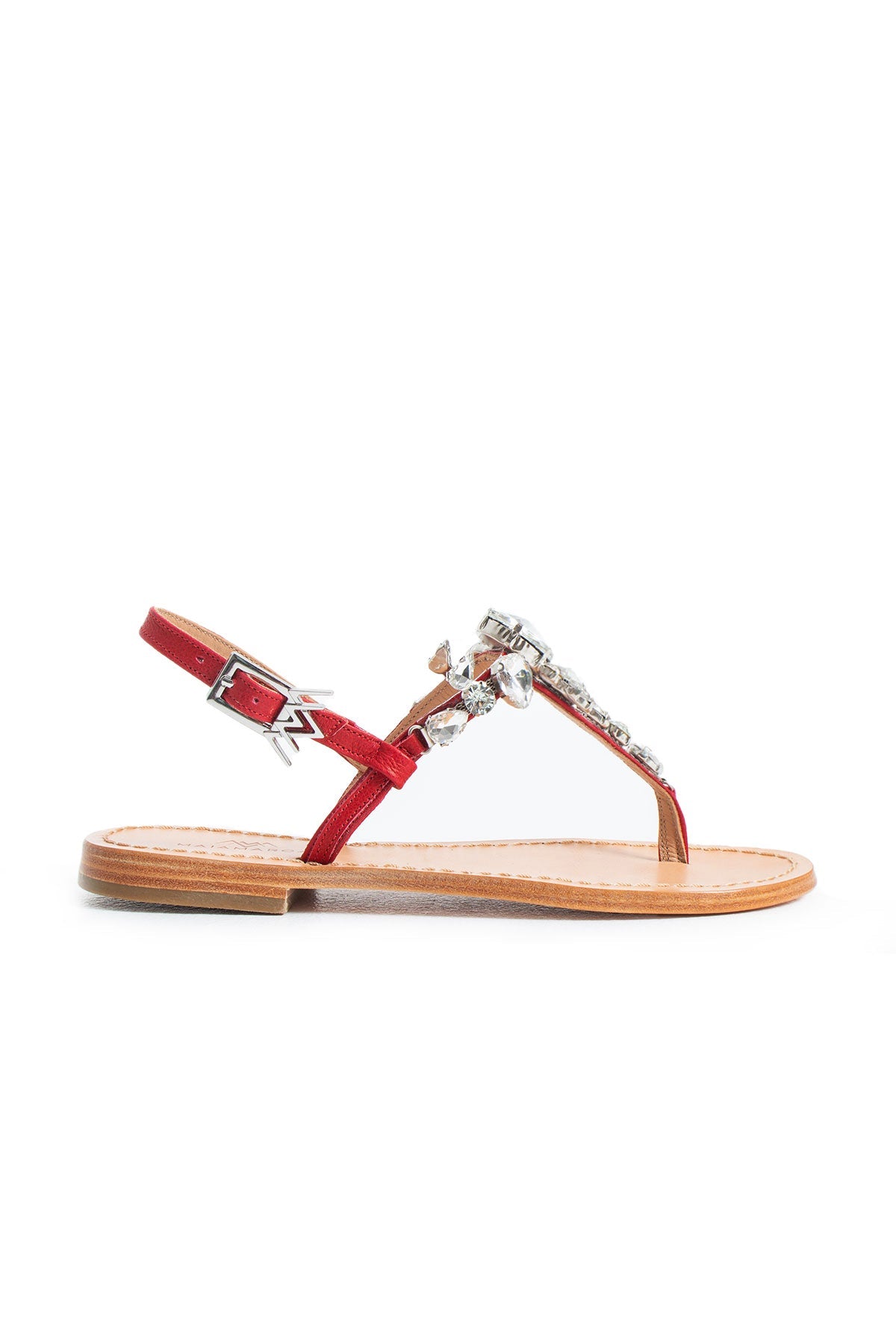 Maia Oria Crystal Sandals - Natural Red