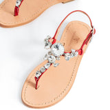 Maia Oria Crystal Sandals - Natural Red