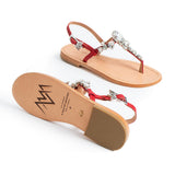 Maia Oria Crystal Sandals - Natural Red