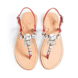 Maia Oria Crystal Sandals - Natural Red