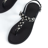 Maia Sette Crytsal Sandals - Black