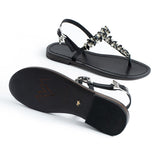 Maia Sette Crytsal Sandals - Black