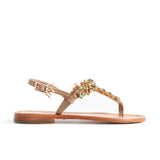 Maia Sette Crystal Sandals - Beige