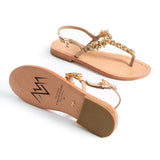 Maia Sette Crystal Sandals - Beige