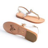 Maia Sette Crystal Sandals - White