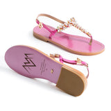 Maia Sette Crystal Sandals - Fuchsia