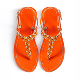 Maia Sette Crytsal Sandals - Orange