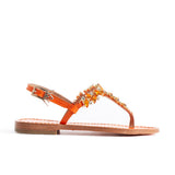 Maia Sette Crytsal Sandals - Orange