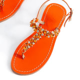 Maia Sette Crytsal Sandals - Orange
