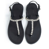 Maia Tila Crystal Sandals - Black