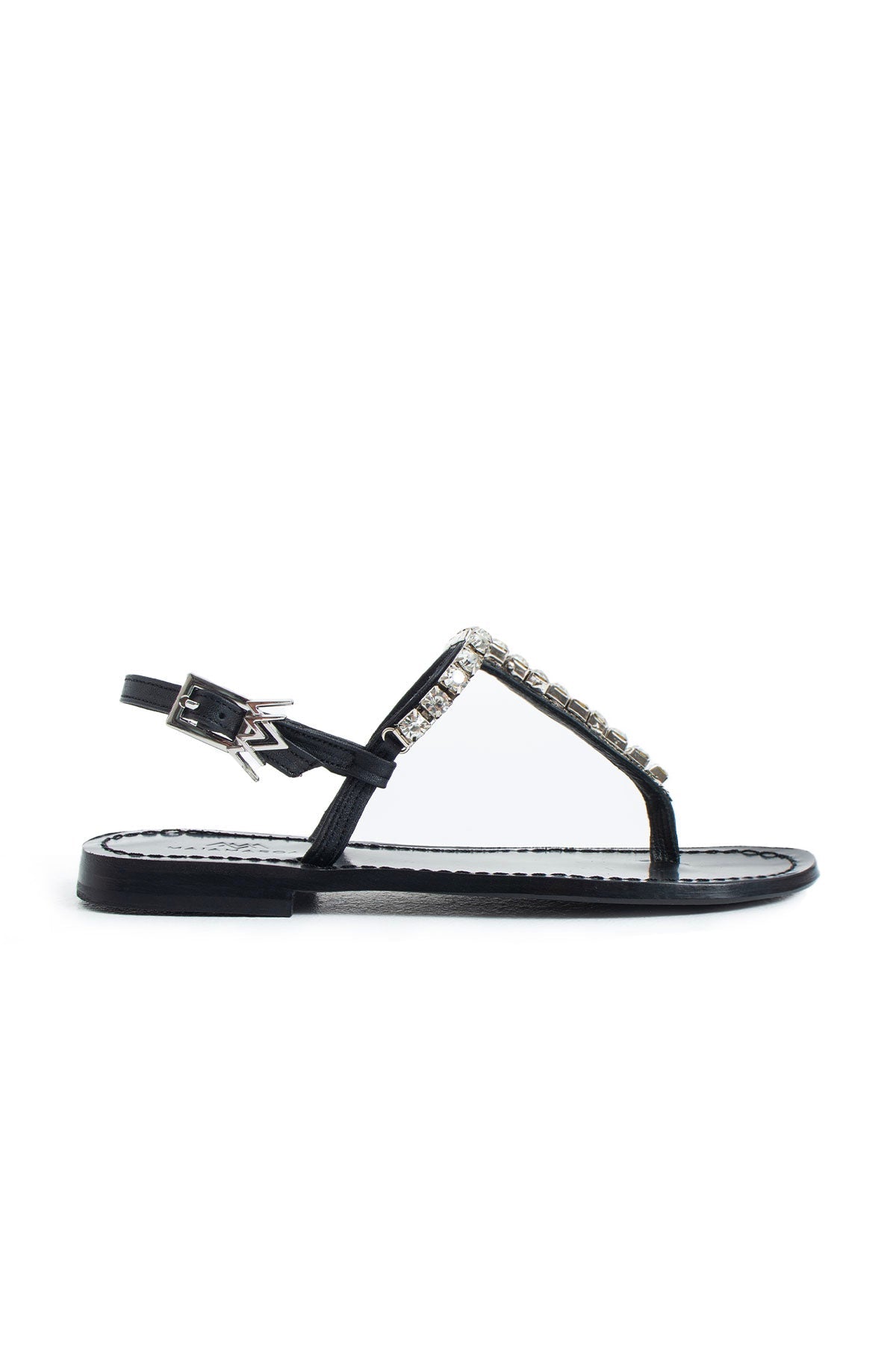 Maia Tila Crystal Sandals - Black