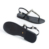 Maia Tila Crystal Sandals - Black