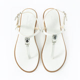 Maia Vega Crystal Sandals - White