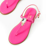 Maia Vega Crystal Slippers - Fuchsia