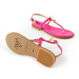 Maia Verga Crystal Sandals - Fuchsia