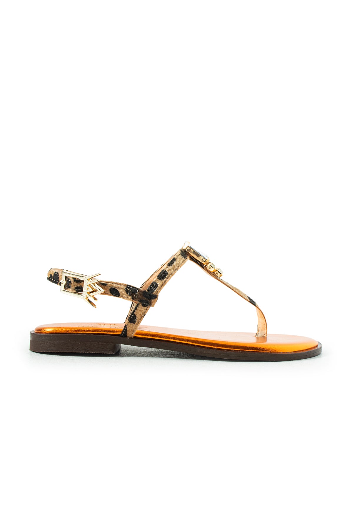Maia Vega Crystal Sandals - Leo Orange