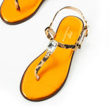 Maia Vega Crystal Sandals - Leo Orange