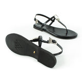 Maia Vega Crystal Sandals - Black