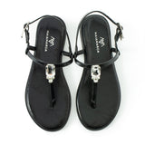 Maia Vega Crystal Sandals - Black