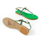 Maia Vega Crystal Sandals - Green