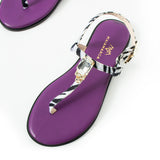 Maia Vega Crystal Sandals - Zebra Purple