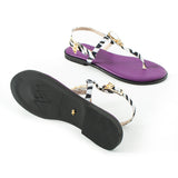 Maia Vega Crystal Sandals - Zebra Purple