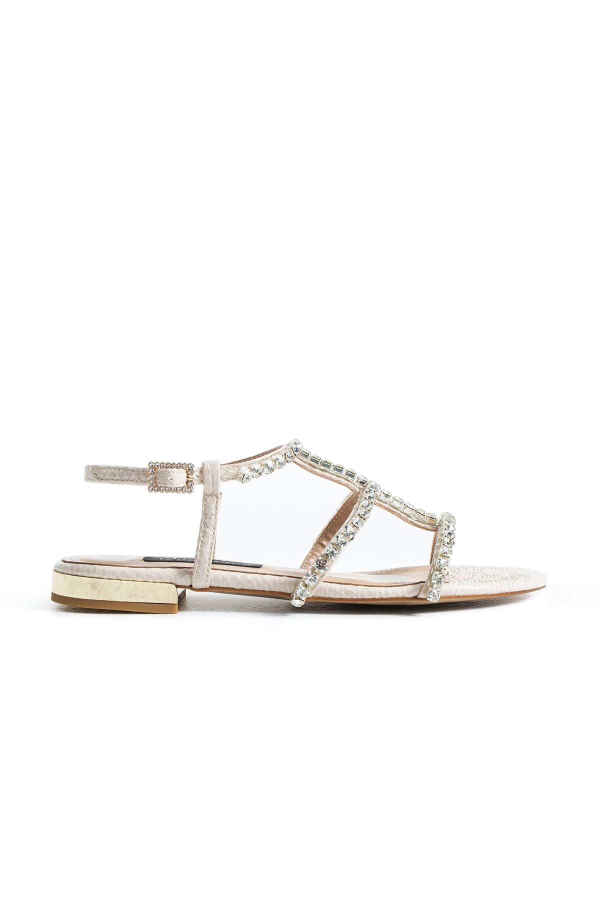 Tina Crystal Sandals - Beige