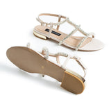 Tina Crystal Sandals - Beige