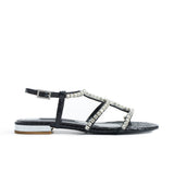 Tina Crystal Sandals - Black